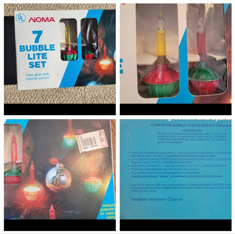 NOMA Bubble Lite Set NIB / NOS ~ Christmas ~ Holiday ~ Retro